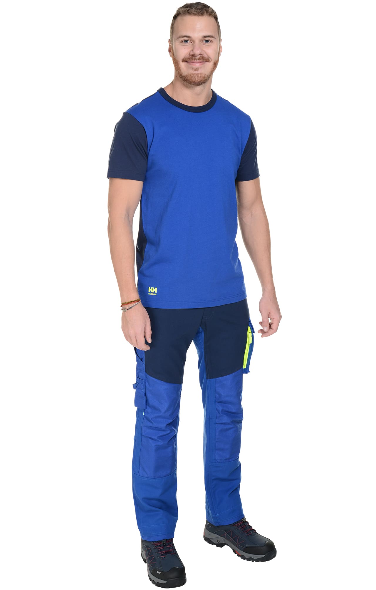 4957372 Футболка  темно-синяя с васильком Helly Hansen Work Wear AKER  Толстовки, рубашки, футболки, тенниски  размер XXXL  - Вид №4