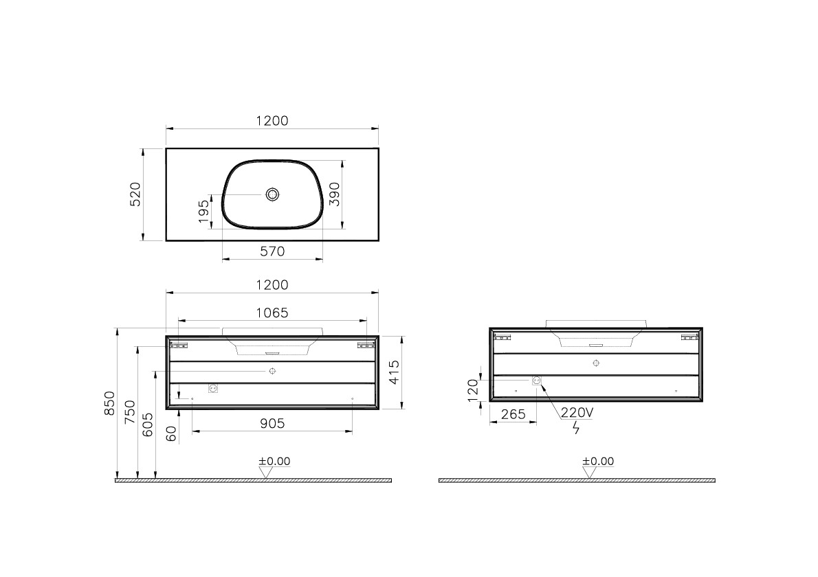 61460 Раковина Vitraglobal Frame - Вид №1