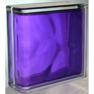 Стеклоблок Vitrablock Волна окрашенный внутри торцевой цвет аметист