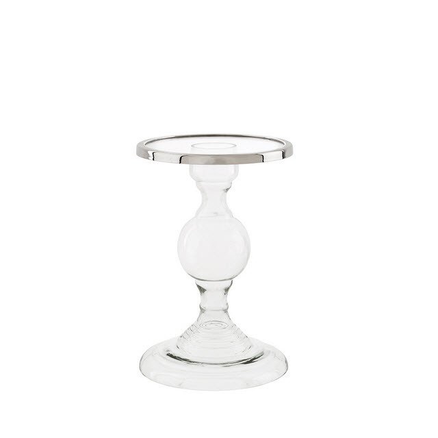 Подсвечник стеклянный прозрачный с серебристым ободком Providence S от Eichholtz EICHHOLTZ EICHHOLTZ 060303 Прозрачный  - Вид №1