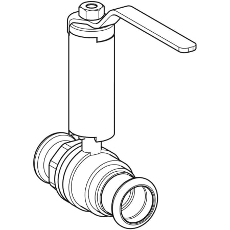 GEBERIT 94968 Шаровой кран Geberit Mapress, NPW, с рукояткой с уступом  - Вид №1