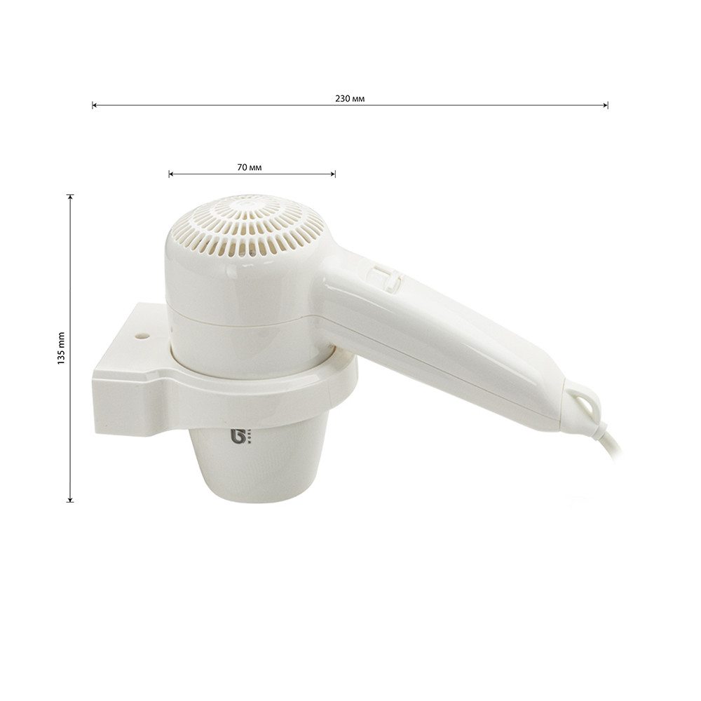 GFmark - Фен для волос в ванную комнату, с Кольцевым креплением, 1300W, код: 6821  - Вид №5