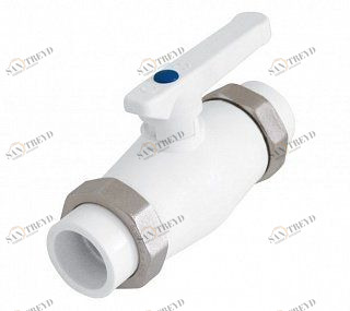 Кран шаровый KALDE D20 с разъемом двусторонним белый 3242VLB200005