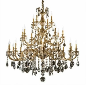 Possoni Illuminazione Французская золотая люстра с кристаллами шоулера Windsor 888/16+8+4-sh/p