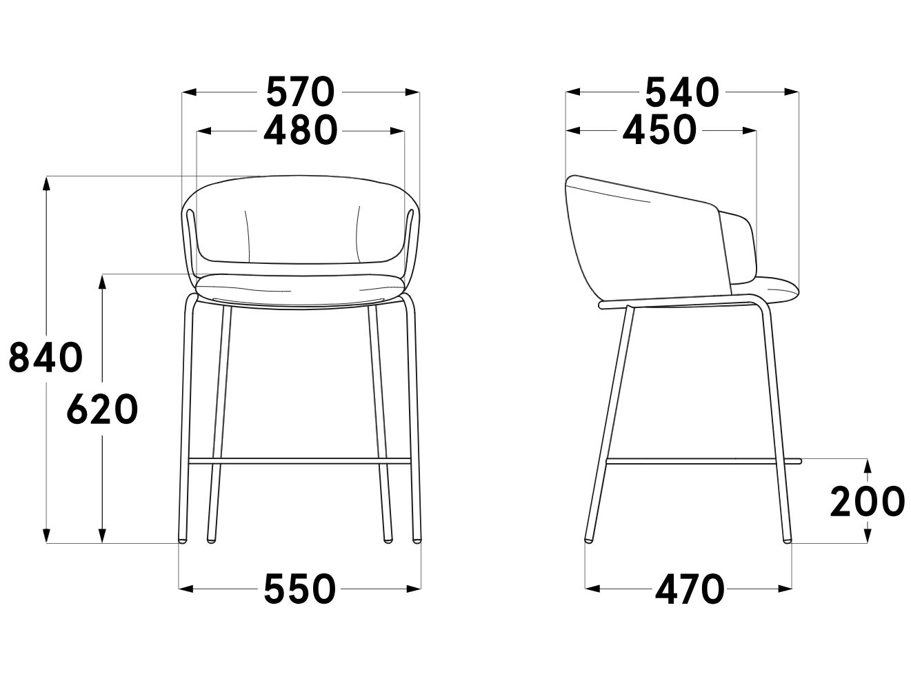 Высокий стул из ткани MDD COLLAR ARCH-00121853 - Вид №9