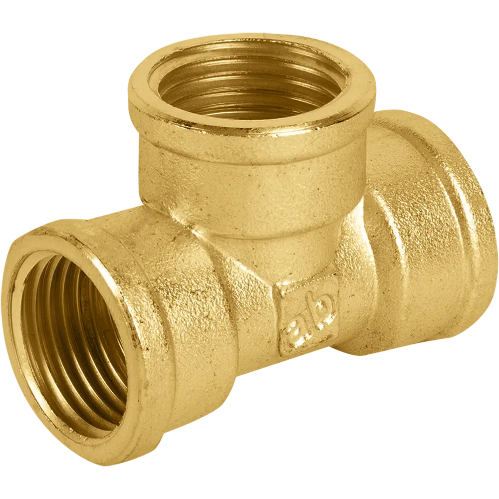 Тройник AQUABEAM латунный 1/2" для систем водоснабжения и отопления 82275356 STLM-1574181