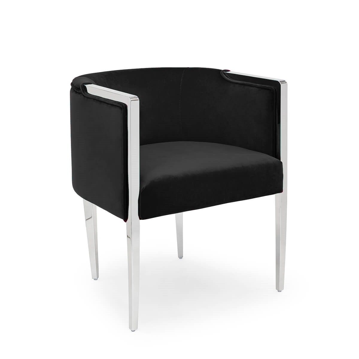 700417-BS ABHIKA СТУЛ GARDA ROUND BLACK/SILVER  - Вид №5