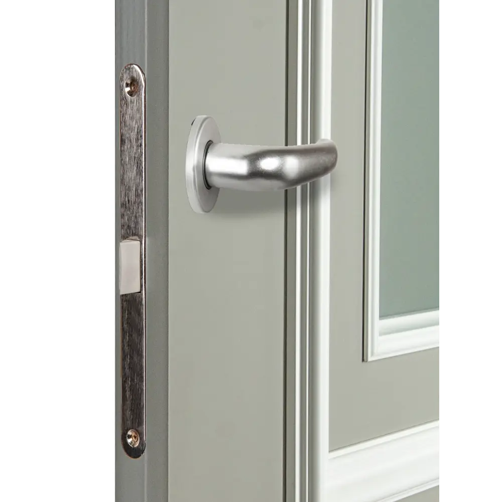 Дверь межкомнатная остекленная Треви дек.сер.жемчуг 2000x800 мм с фурнитурой МАРИО РИОЛИ STLM-2080580 - Вид №2