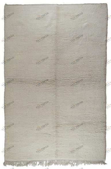 AFOLKI Прямоугольный однотонный ковер с длинным ворсом из шерсти Beni ourain Taa1147be