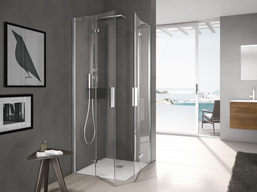 Угловая душевая кабина с распашной дверью Gruppo Geromin Time ARCH-00104966