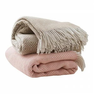 Розовый шерстяной плед HAPPY STATION ДИЗАЙНЕРСКИЕ, ОДНОТОННЫЕ 009096 Розовый