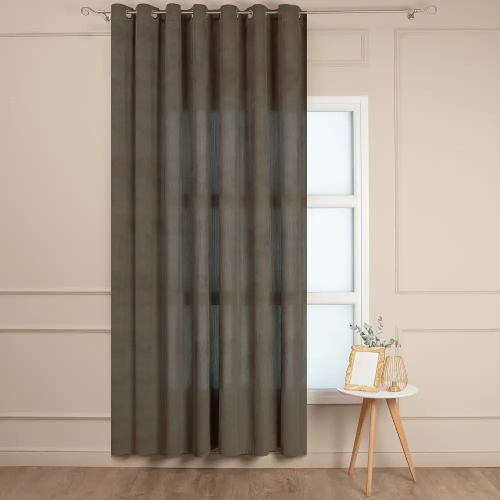 AMORE MIO Штора на люверсах бежевая 200x280 см в стиле неоклассика 89433196 STLM-1580283