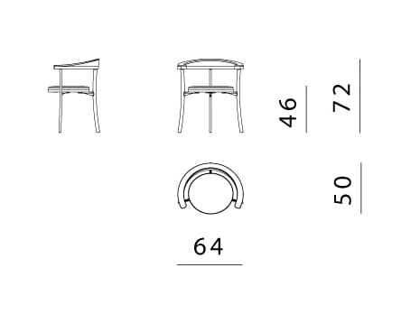 Кресло с подлокотниками и металлическим каркасом GHIDINI1961 ARCH-00139855 - Вид №9