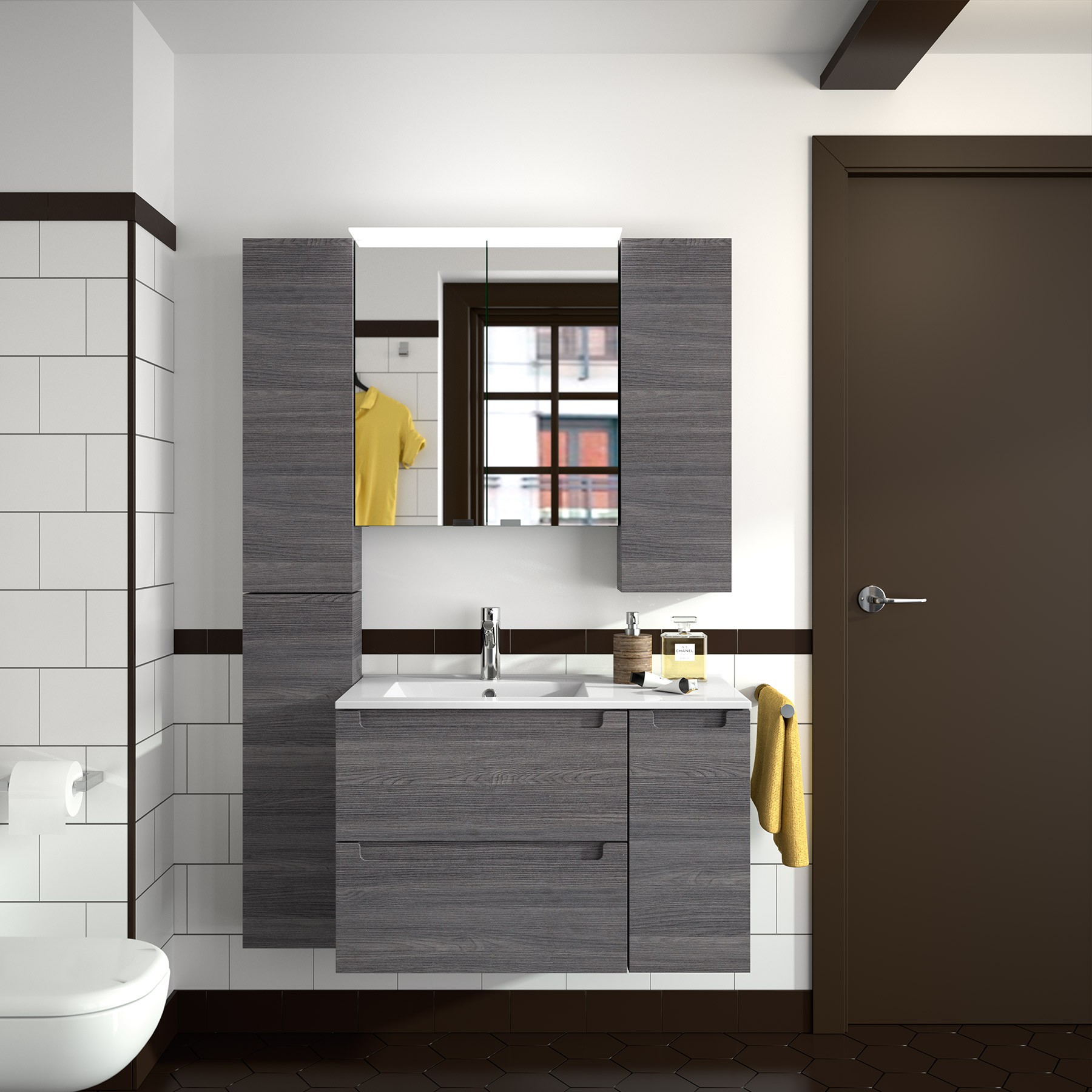 23217 SALGAR Модуль АЛЬЯНС 250 двусторонний 1 дверный SBIANCATO 250 x 800 x 162 мм Sbiancato  - Вид №1