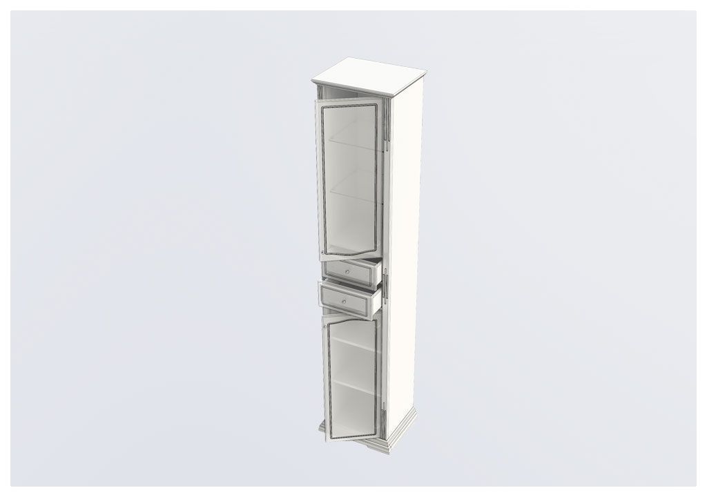 Шкаф-пенал для ванной Aquanet Лагуна 40 белый 00175307 - Вид №3