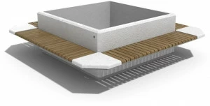 ENCHO ENCHEV - ETE Бетонная скамейка со встроенной сеялкой и спинкой  213