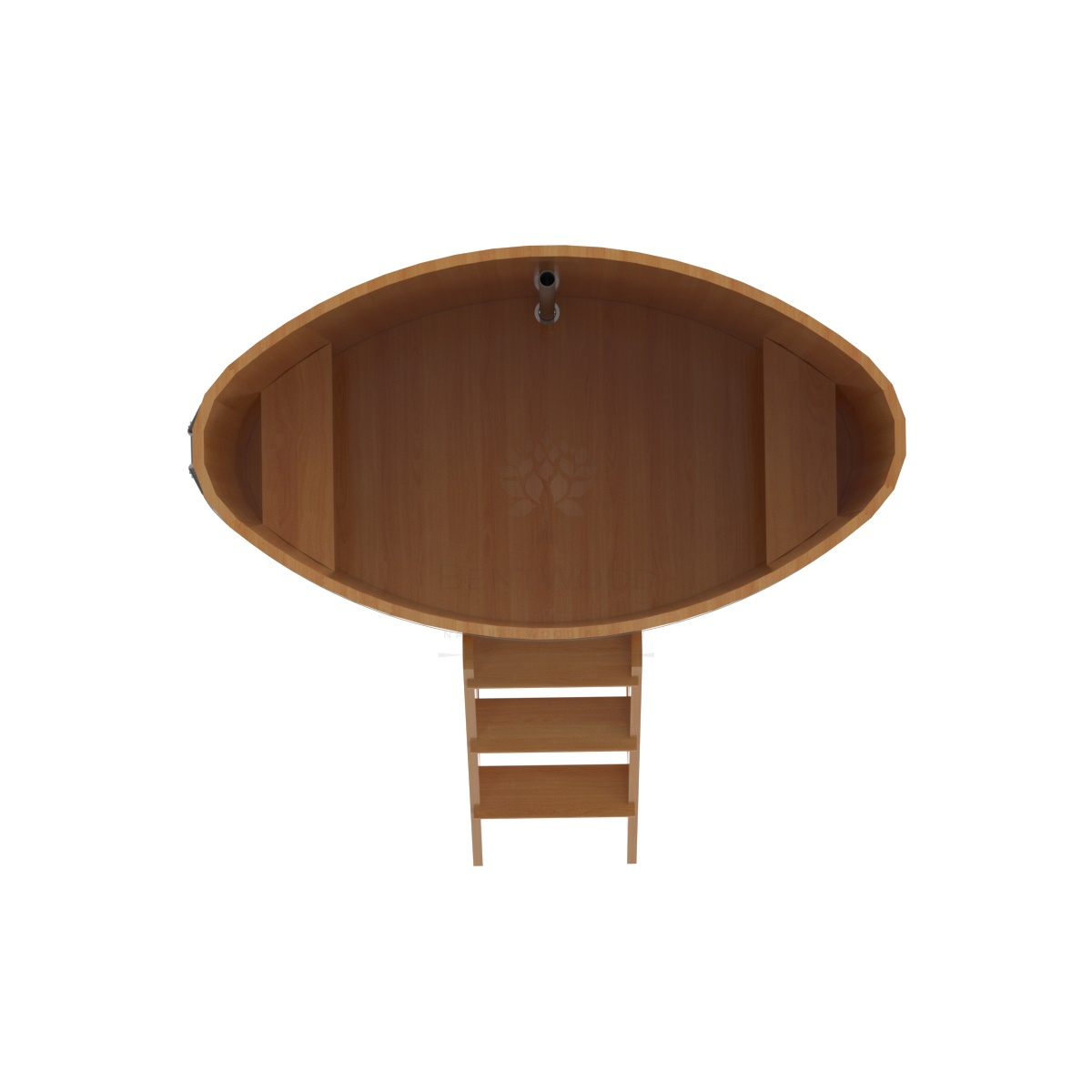 1162 Купель овальная из лиственницы 0,92х1,66х1,2 натуральная премиум Alyarus  - Вид №4