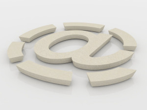 Реконструированная каменная модульная скамья без спинки