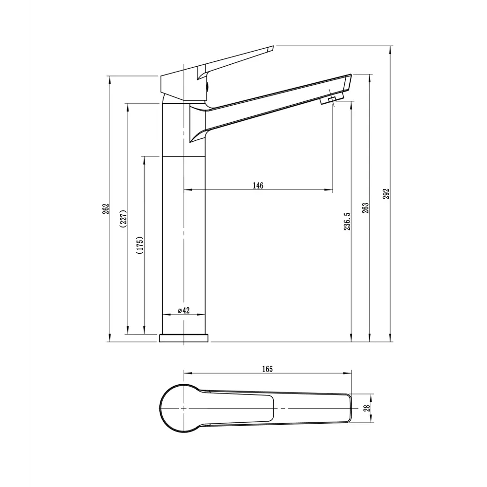 Смеситель для раковины ESKO Marbourg однорычажный матовый черный 89409230 STLM-1572121 - Вид №4