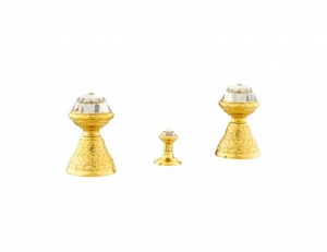 059222.E00.50 Биде с тремя отверстиями и кристаллами сваровски Яркий хром