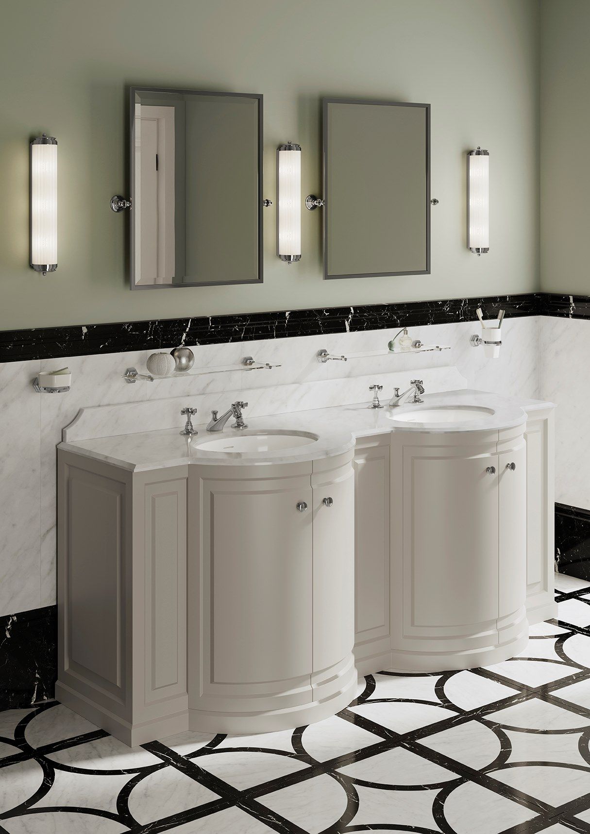 Зеркало с латунной рамой для ванной комнаты Devon&Devon Chelsea ARCH-00100782 - Вид №1