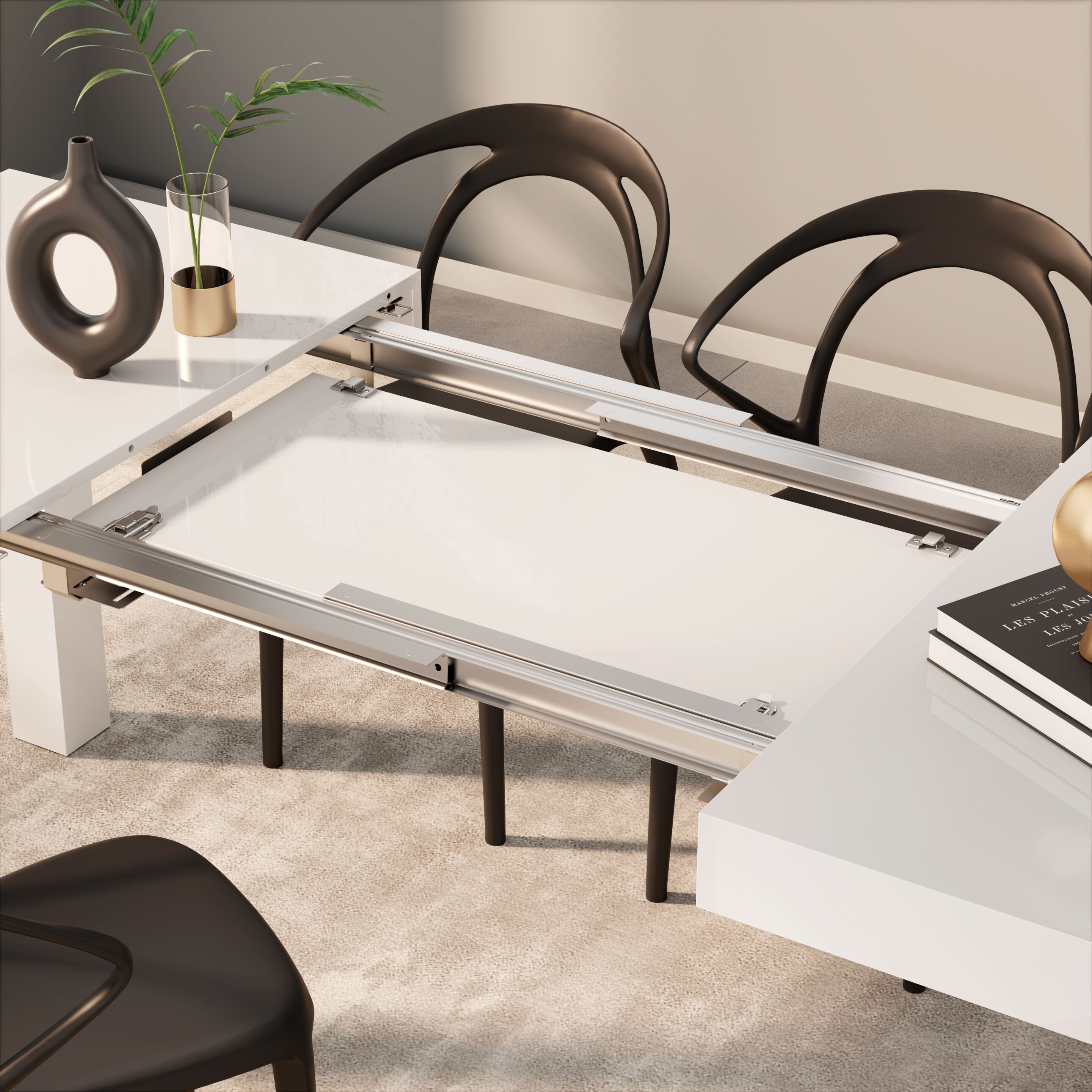 Выдвижной прямоугольный обеденный стол из меламиновой ткани Mobili Fiver First ARCH-00116162 - Вид №2