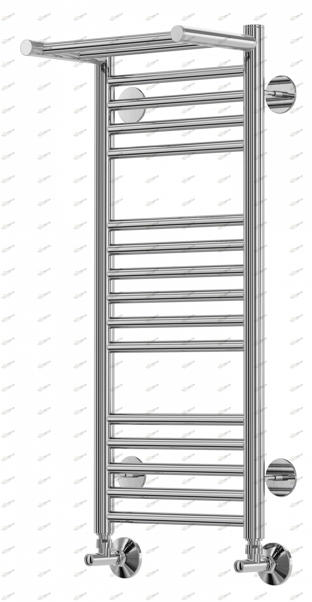4660059582344 СТАНДАРТ Аврора с полкой П16 300х780 (5+6+5) Полотенцесушитель TERMINUS RAL 9005 матовый