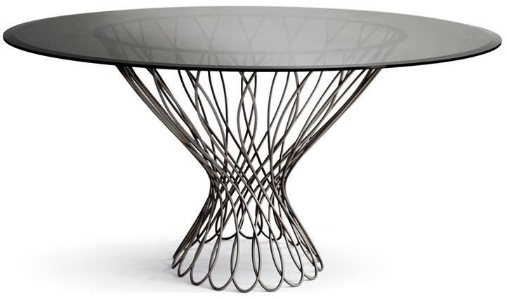 KOKET Круглый обеденный стол из железа и стекла sun-id-1373708 - Вид №5