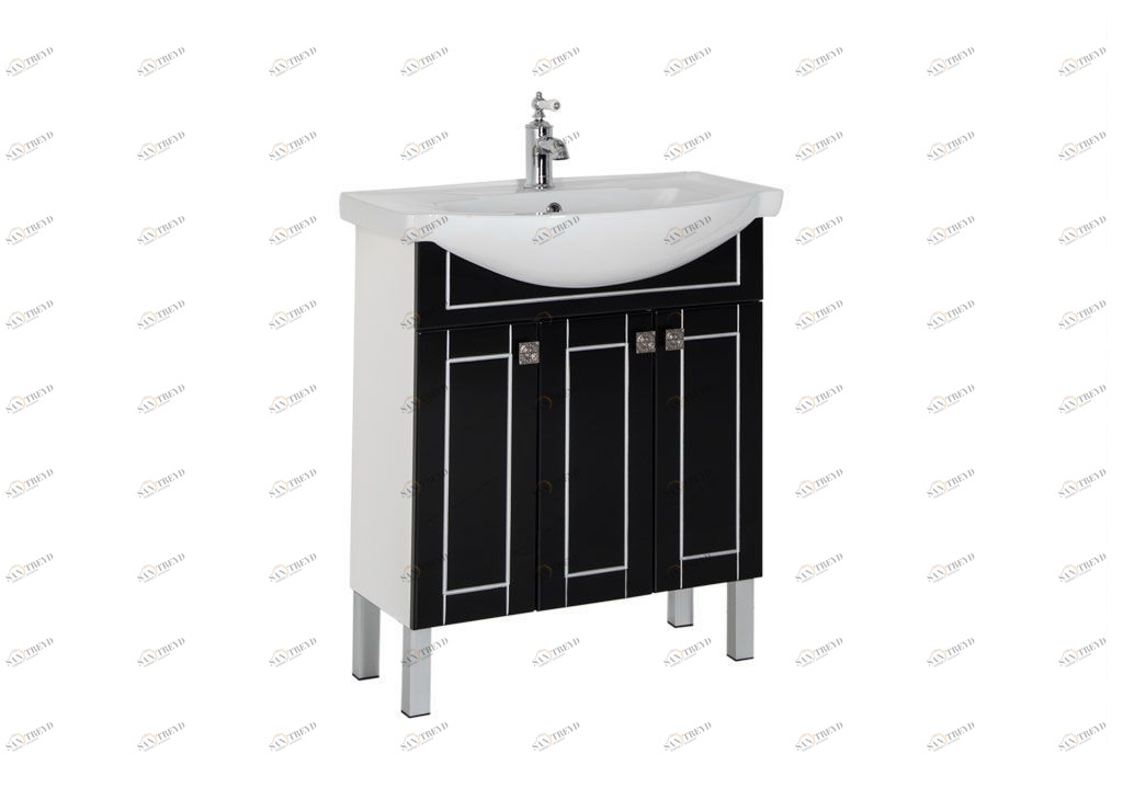 Тумба под раковину Aquanet Честер 75 черный/серебро sun-id-276104