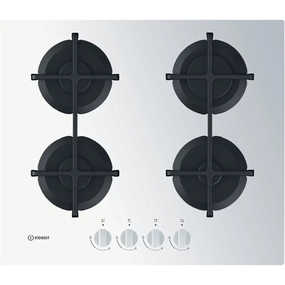Варочная панель газовая Indesit ING 61T/WH 4 конфорки 58x51 см цвет белый 83418575 STLM-2069556  - Вид №1