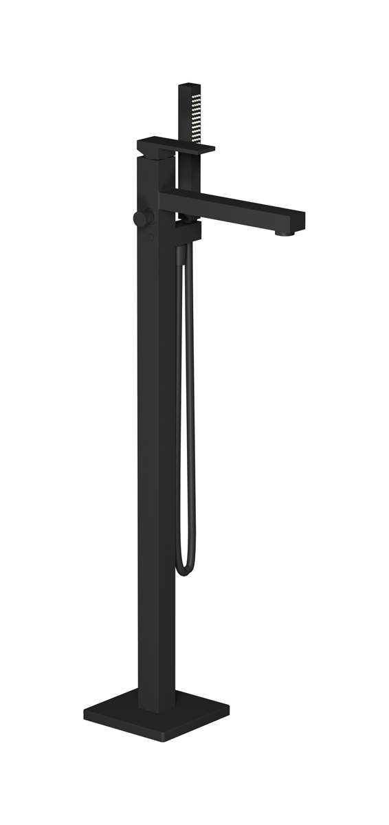 Напольный смесиель для ванны с встроенным душем. WE ARE IB ru399np Matt Black Rubacuori 