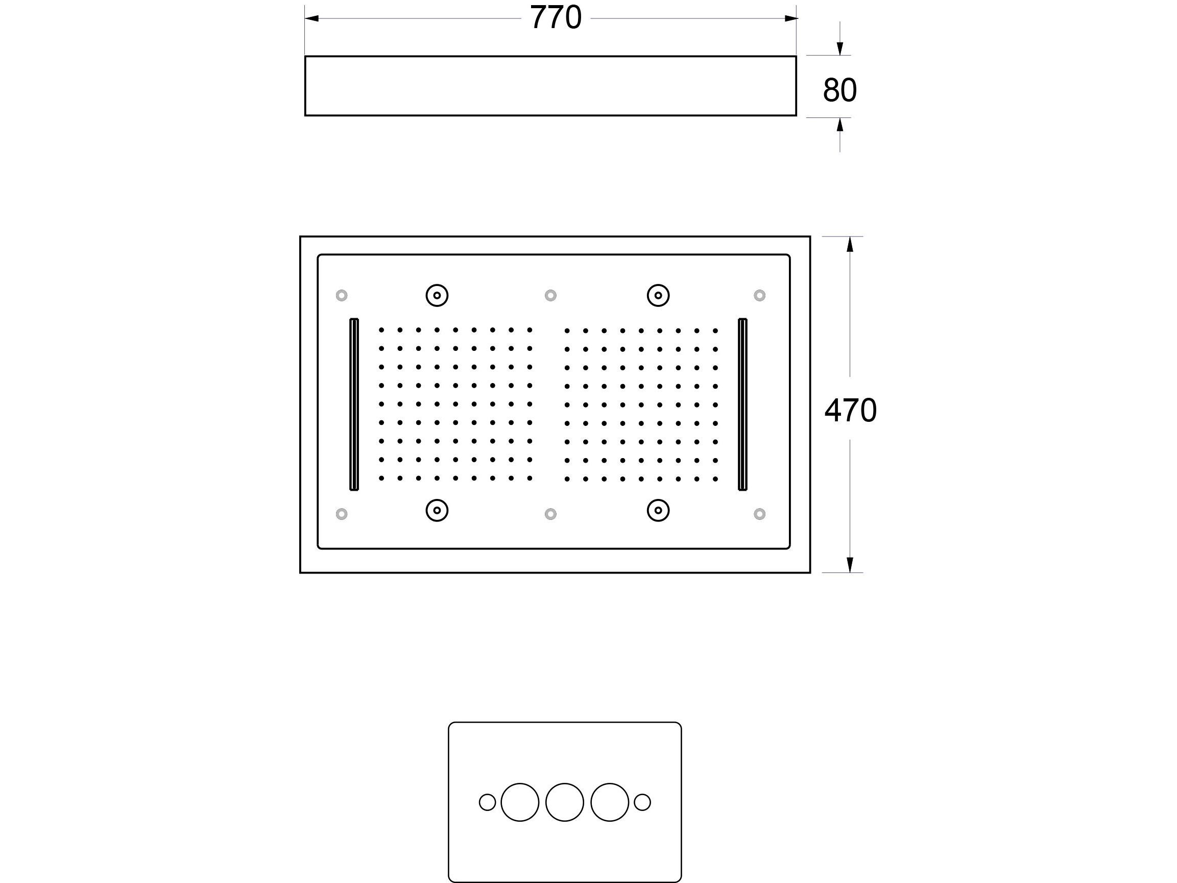 Светодиодная насадка для душа из нержавеющей стали с 3 струями GUGLIELMI RUBINETTERIE Water Therapy ARCH-00112169 - Вид №2