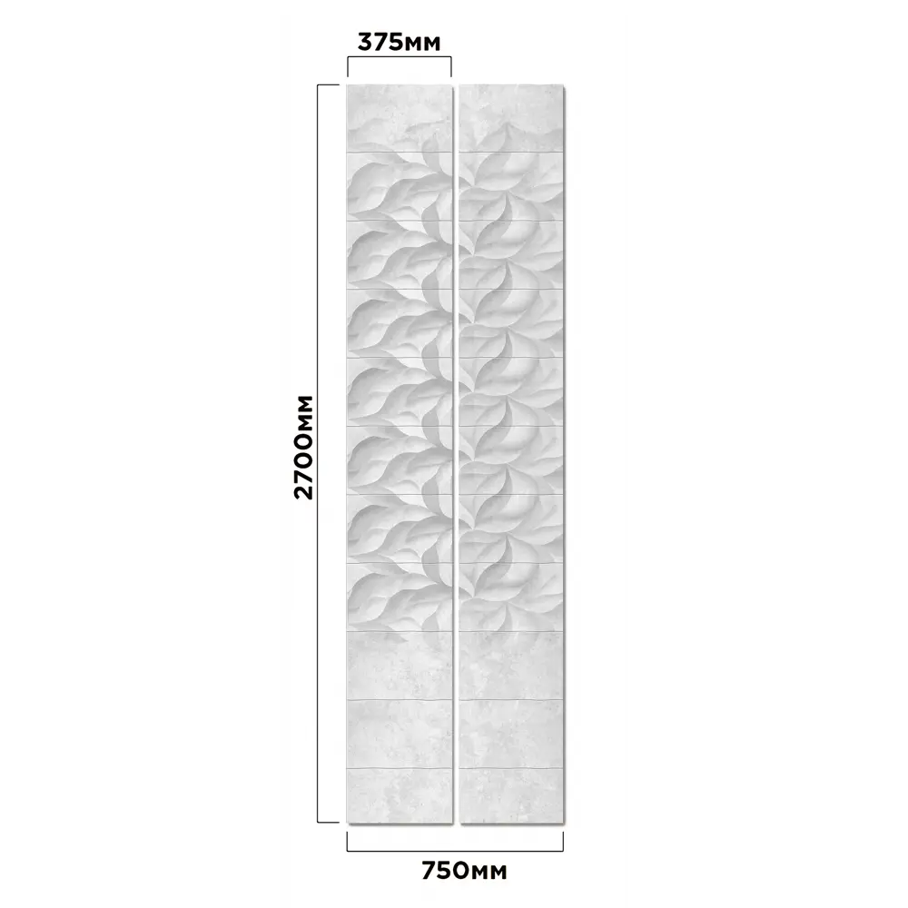 Комплект панелей ПВХ Лепестки 8 мм 2700х375 мм 2.025 м² 2 шт 82399609 STLM-2156957 VENTA  - Вид №1