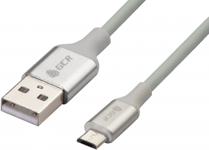 GCR-50856 кабель 3a 1.0m usb 2.0 для samsung, оs android, am/microb 5pin, белый, al корпус серебро, белый пвх, 28/22 awg, поддержка функции быстрой зарядки Greenconnect