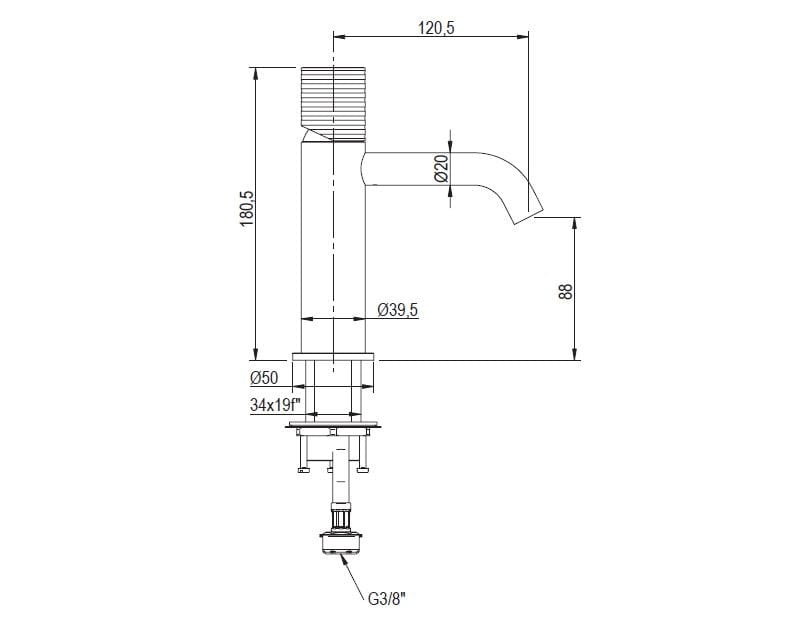 Однорычажный смеситель для раковины из нержавеющей стали Super Inox OPLUS ARCH-00054598 - Вид №3