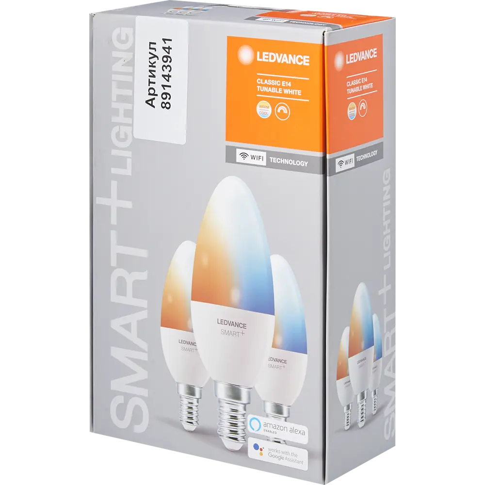 Набор умных ламп светодиодных Wi-Fi Osram Smart Plus E14 220-240 В 5 Вт свеча матовая 470 лм изменение оттенков белого 3 шт 89143941 STLM-2099813 LEDVANCE  - Вид №5