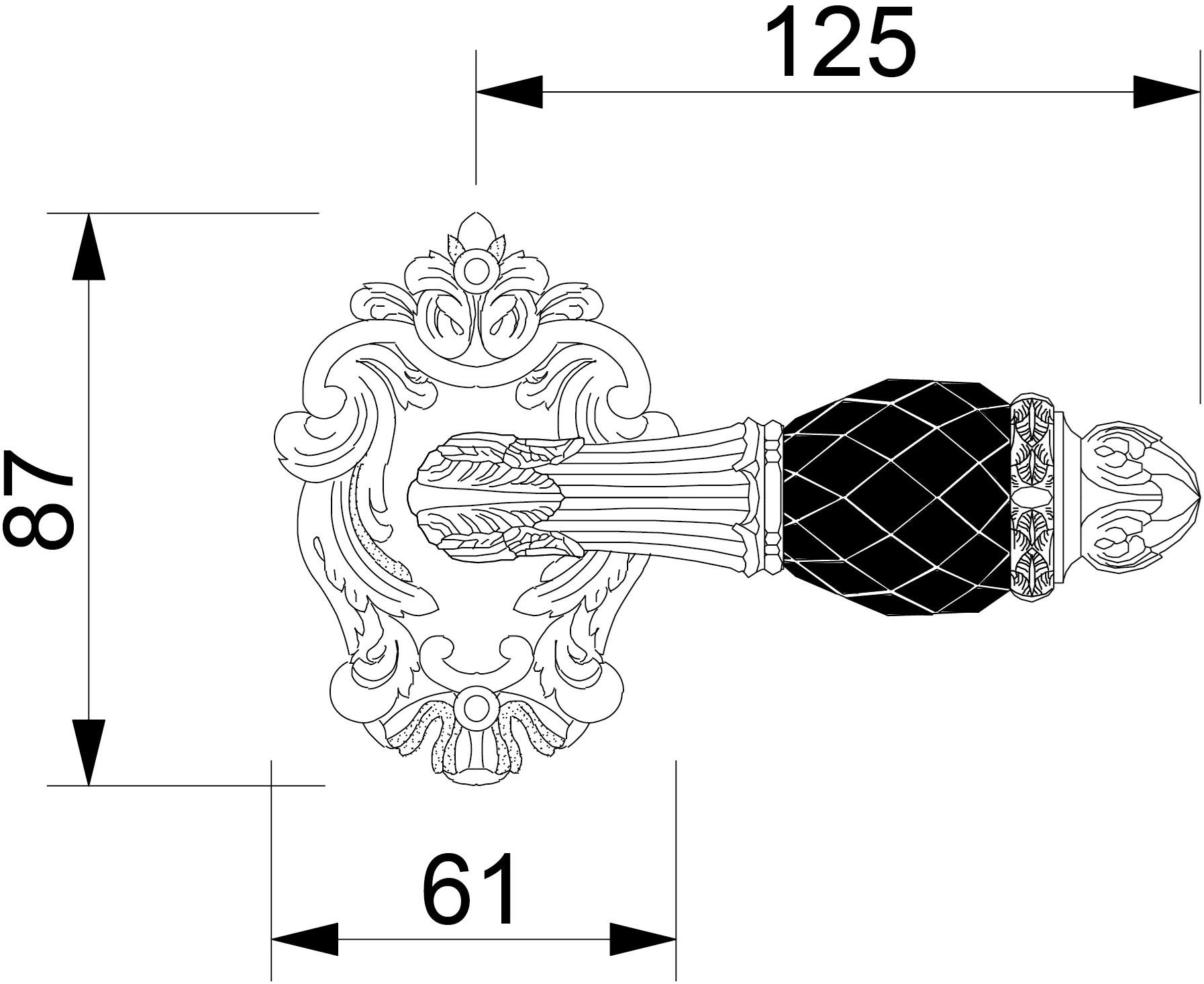 Bronces Mestre Ручка серебристого цвета с кристаллами swarovski® на розе Treasure 0r7441.n00.71 - Вид №1