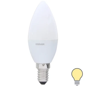Лампа светодиодная Osram Свеча E14 6.5 Вт 550 Лм свет тёплый белый