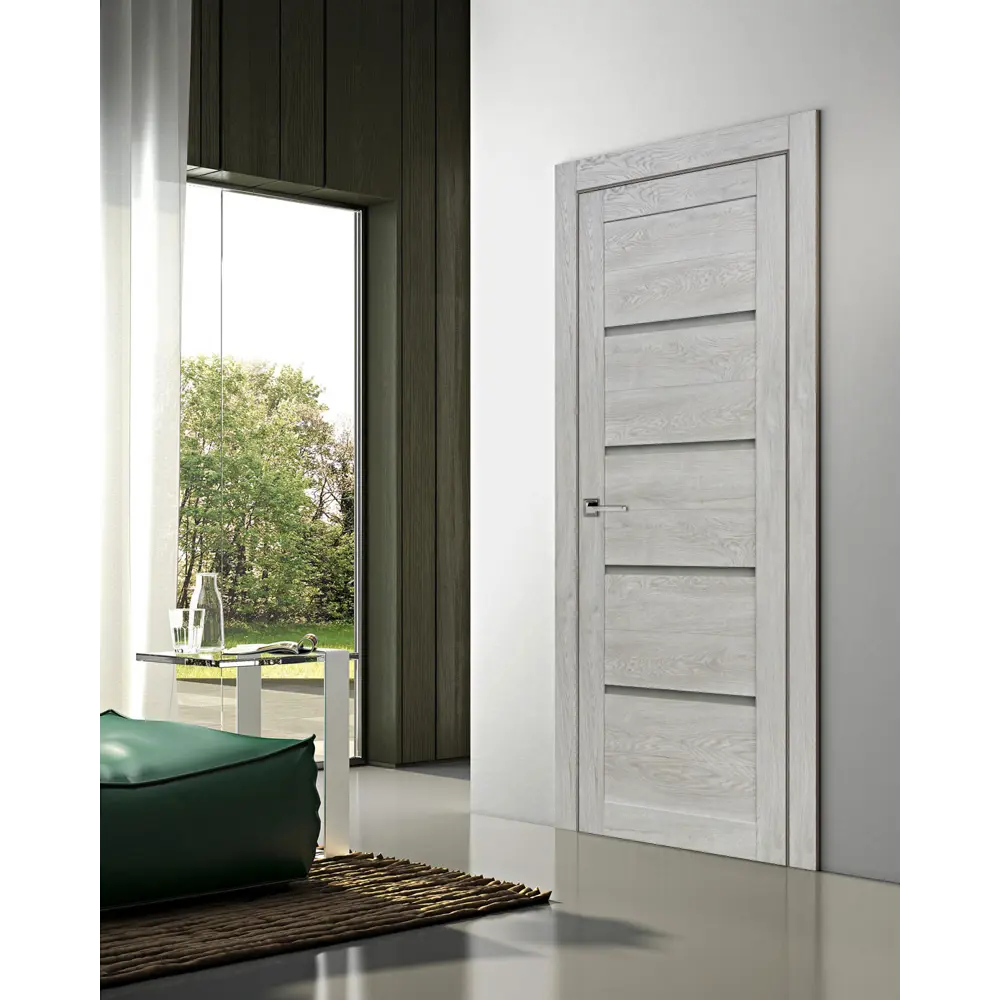 Комплект двери Тренд горизонтальный со стеклом 90x200 см Hardflex серый без доборов ПРИНЦИП STLM-2000822 - Вид №1