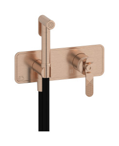 Внешние части гигенического душа со смесителем. WE ARE IB b2706sr Brushed Rose Gold Bold