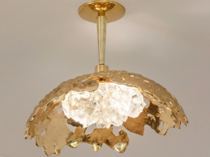 Потолочный светильник из латуни и стекла