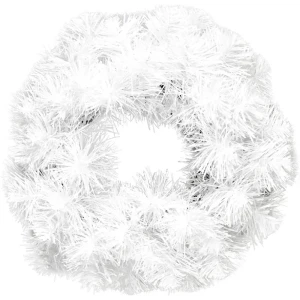 Венок новогодний №10, ø35 см, цвет белый с блеском
