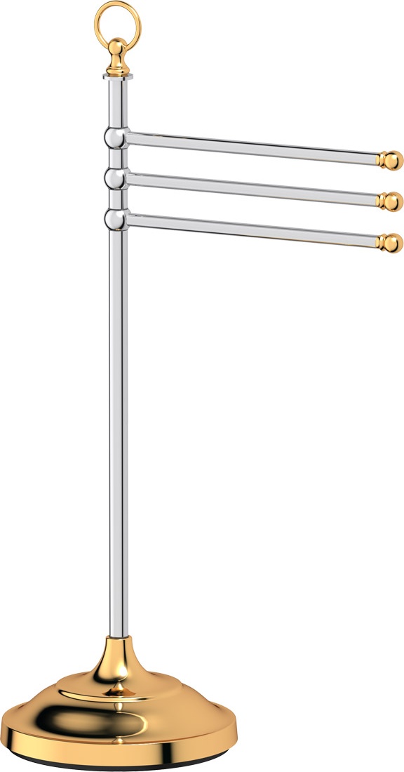 STI 131 Стойка с держателем полотенец поворотным тройным для ванной 80 cm 3SC STILMAR CHROME/GOLD Treesseci 3SC