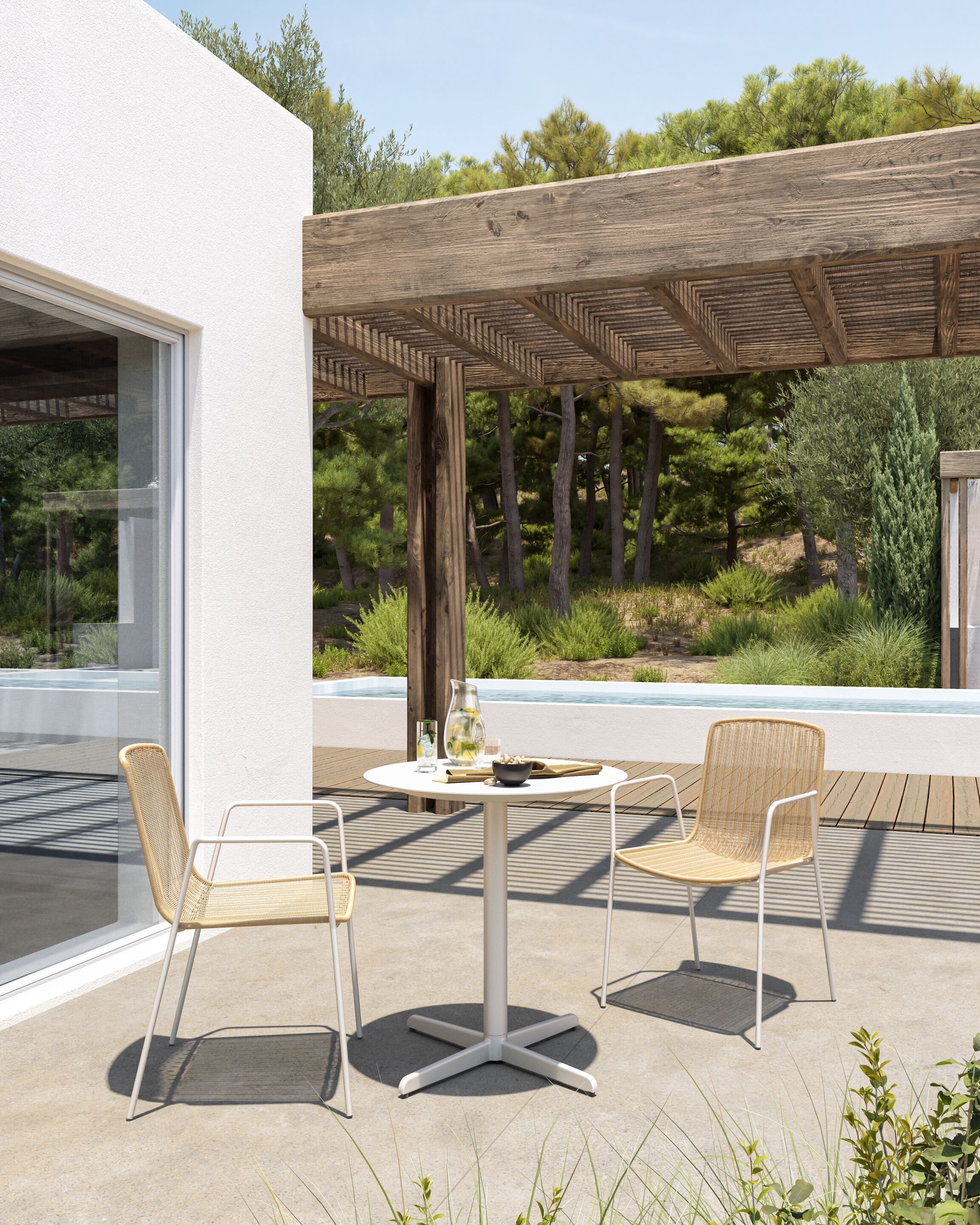 Металлический садовый стул с подлокотниками VINEKO красивая ARCH-00088396 - Вид №1