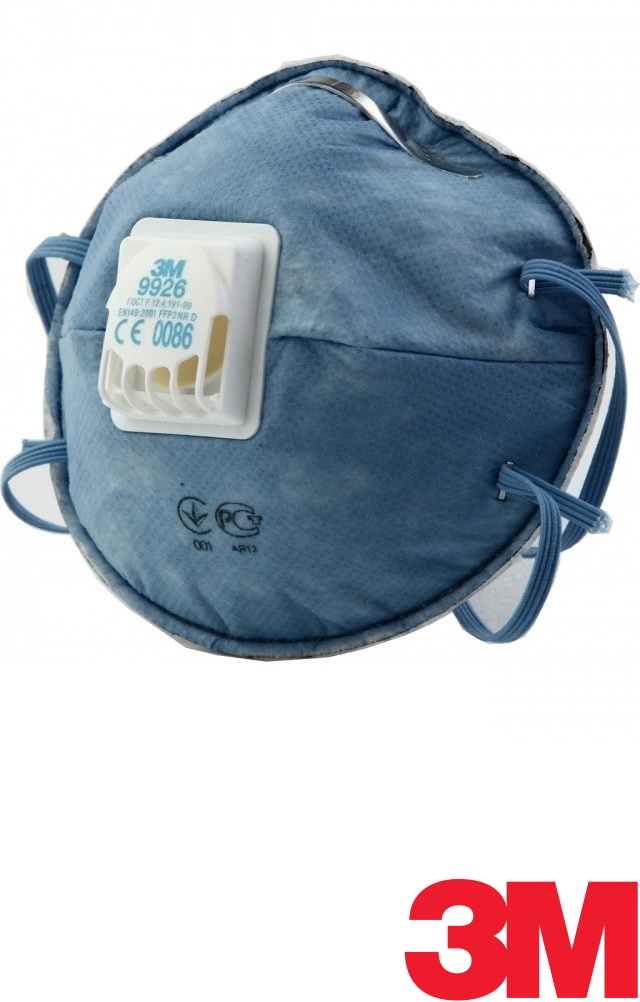 58568 Полумаска фильтрующая противоаэрозольная с клапаном выдоха 3М™ 9926Р для защиты от кислых газов FFP2 NR D  Средства защиты органов дыхания размер Спецодежда 