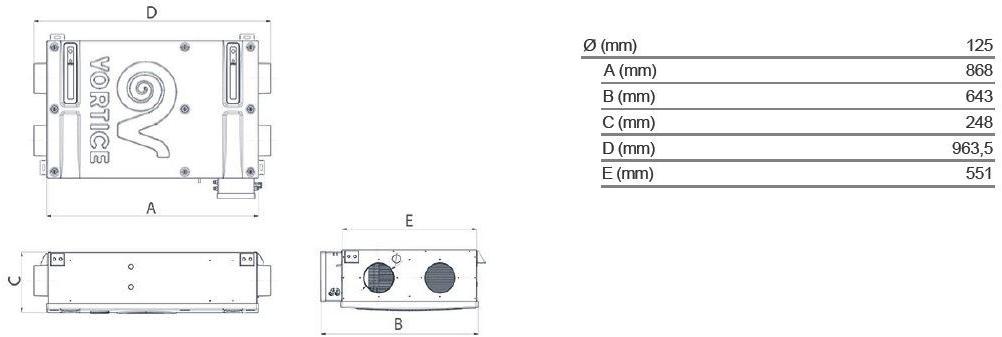 Vortice Блок рекуперации тепла для подвесных потолков Vort phantom 11290 - Вид №4