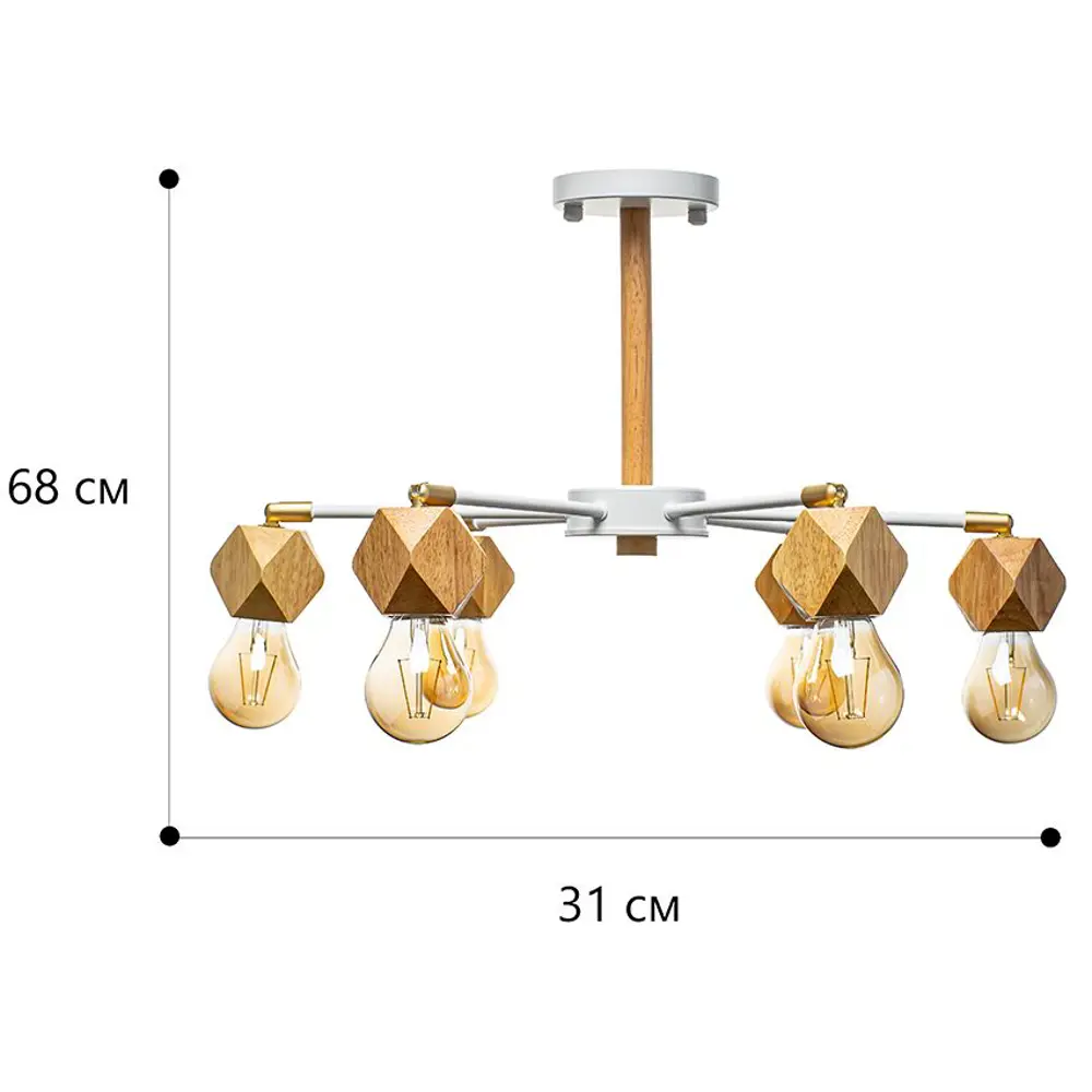 Люстра потолочная Lamplandia Woodland L1469, 6 ламп, 20 м², цвет белый STLM-2095057 - Вид №15