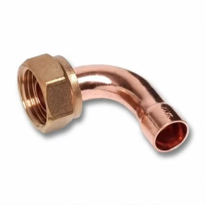 15002G1512 SANHA 5002G отвод 90° НП-ВР, с накидной гайкой, медь 15x1/2 мм