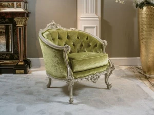 Bellotti Ezio Стеганое бархатное кресло с подлокотниками 3699 3699