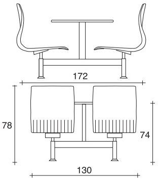 TALIN Пластиковая скамейка со встроенными стульями Webby sun-id-1463357 - Вид №1